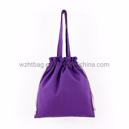 Fabricant de gros direct couleur vierge sac fourre-tout cordon personnalisé toile satin poignée cordon sac de poignée