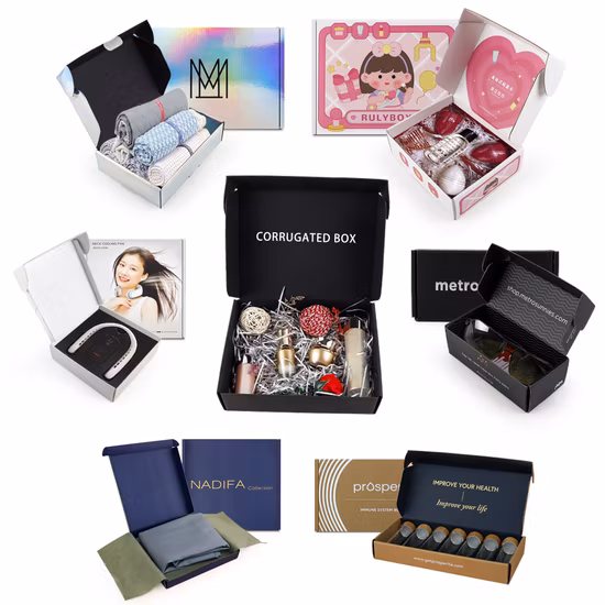 Logo personnalisé imprimé artisanat emballage ondulé pliant expédition Mailing Mailer papier coffrets cadeaux