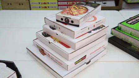 Tailles personnalisées 12 14 18 ′ Boîtes de pizza en papier ondulé pour pizza d'emballage alimentaire de livraison de pouces